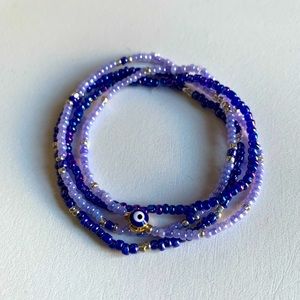 Vibrant colors evil eye beaded bracelets